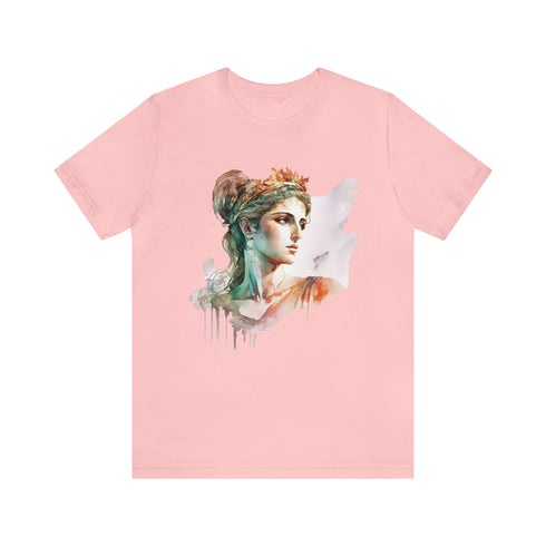 Greecian Goddess in Watercolor - Short Sleeve Tee Pink